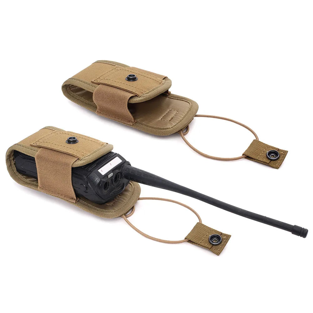 Tactical Molle Radio Walkie Talkie Pouch Outdoor Portable Radio Interphone Holster Carry Bag Adjustable Universal Radio Holder