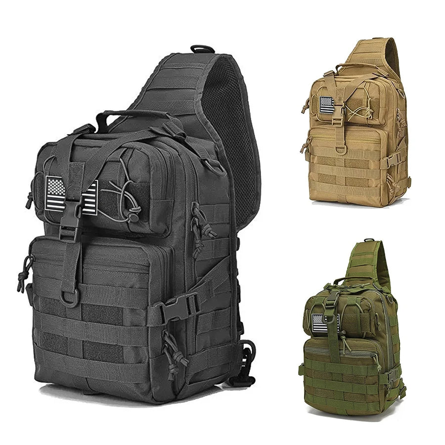 Large capacity chest bag, outdoor crossbody bag, wear-resistant Oxford cloth compression strap design, can be carried by hand
