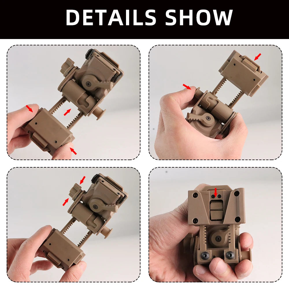 L4G24 NVG Night Vision Mount Bracket Nylon Tactical Helmet Mounting for PVS15 PVS18 PGPNVG18 Foldable Night Vision Goggle Holder