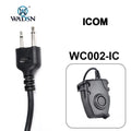 WADSN Tactical PTT Push-Talk Button C2 Headset CII III Headphone With Motorola Kenwood Icom Midland Plug fit for Baofeng Radio