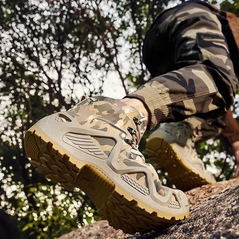 Outdoor Mens Walking Sneakers Men Hunting Trekking Camping Mountaineering Winter Work Boot Lightweight Breathable Climbing Shoes