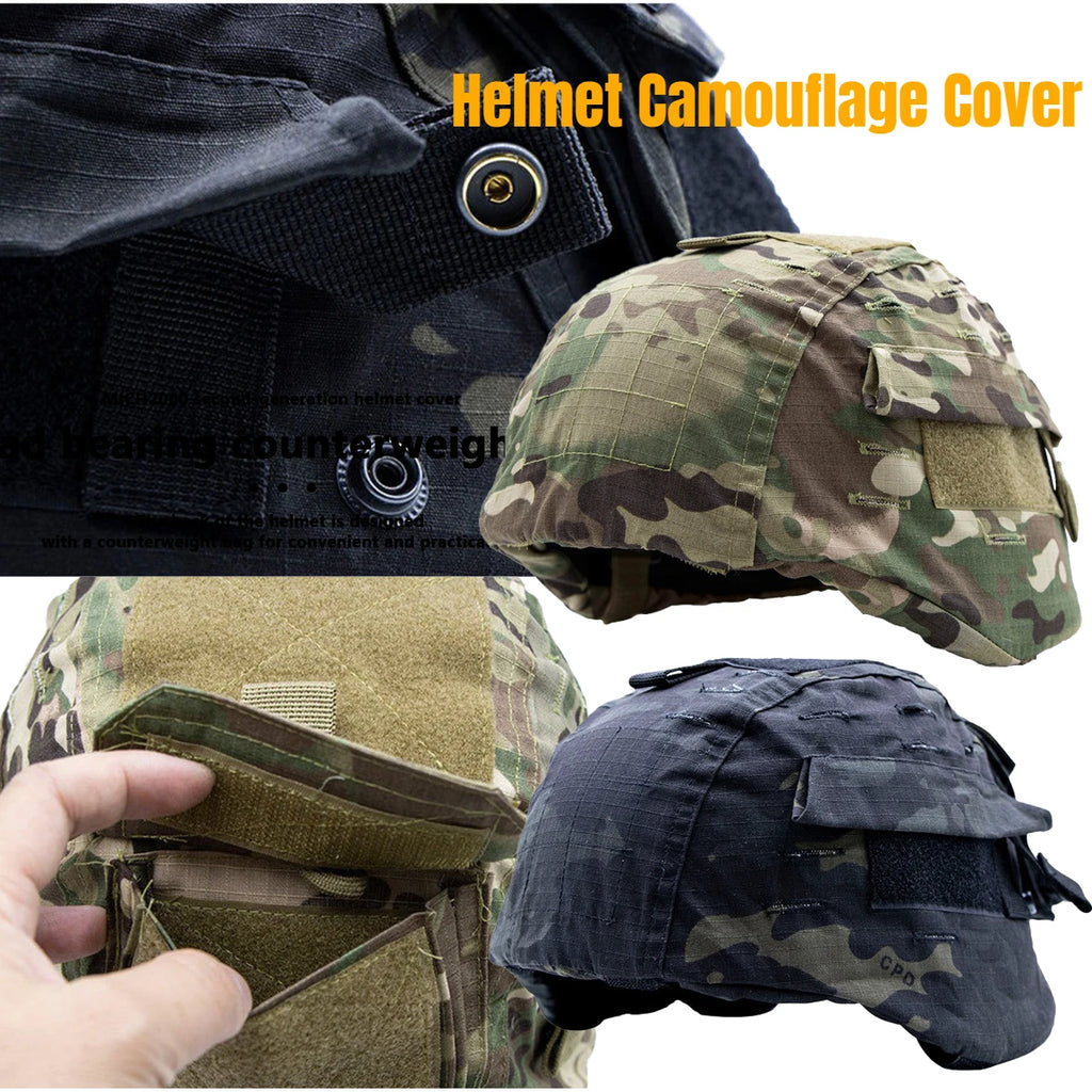 Tactical Helmet Camouflage Cover Fit MICH2000 Helmet Cover Paintball Helmet Hunting Accessories