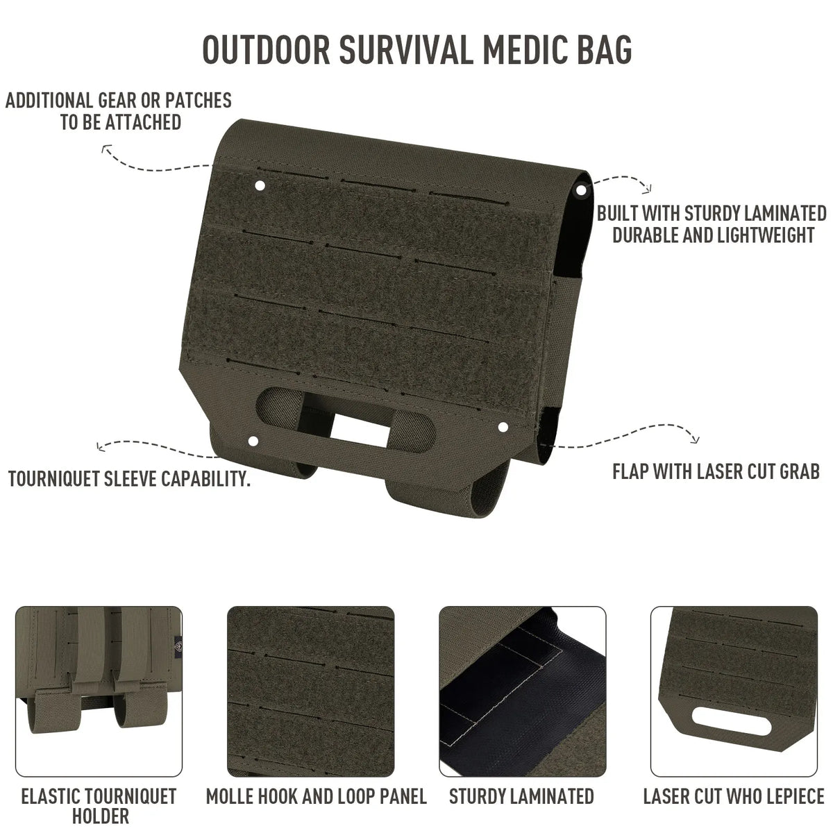 KRYDEX Tactical IFAK Medical Pouch Molle First Aid Micro Trauma Kit Outdoor Survival Belt Medic Pouch Bag