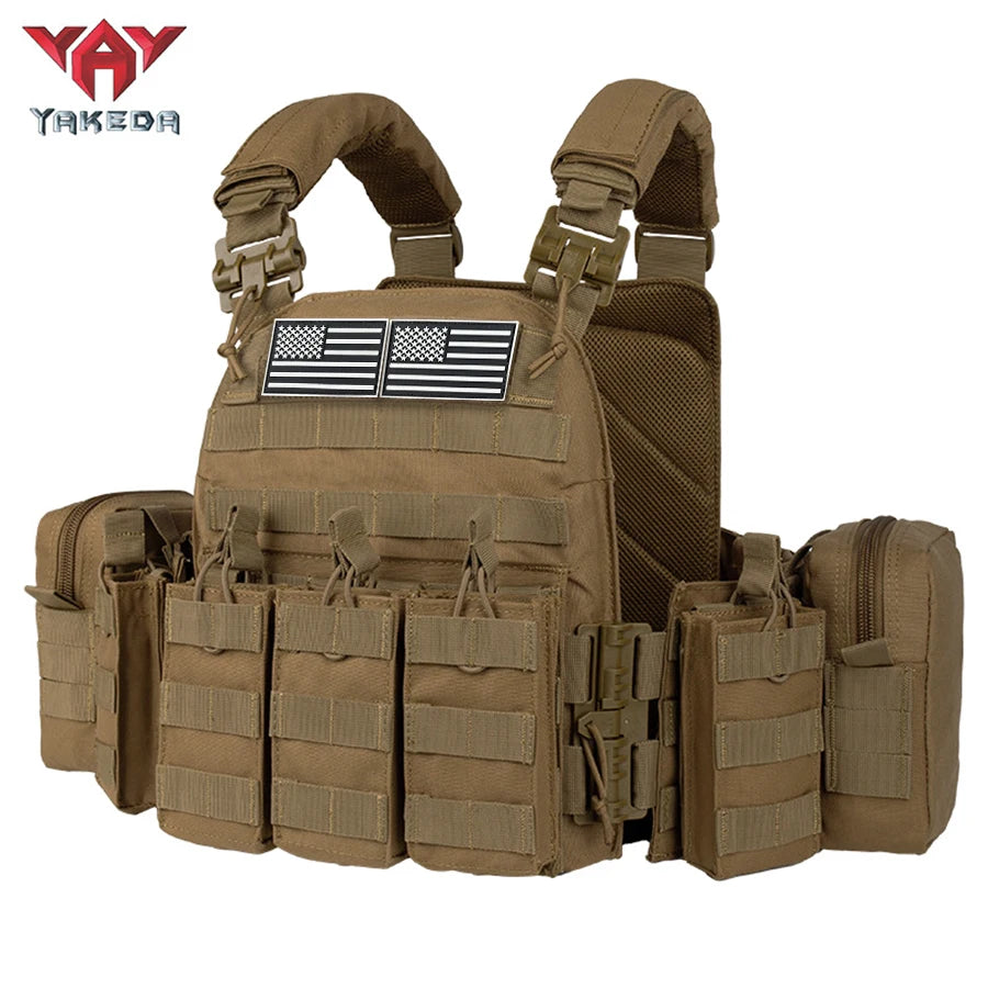 YAKEDA shoulder and waist quick release hunting adventure vest expandable system wear-resistant and tear resistant material