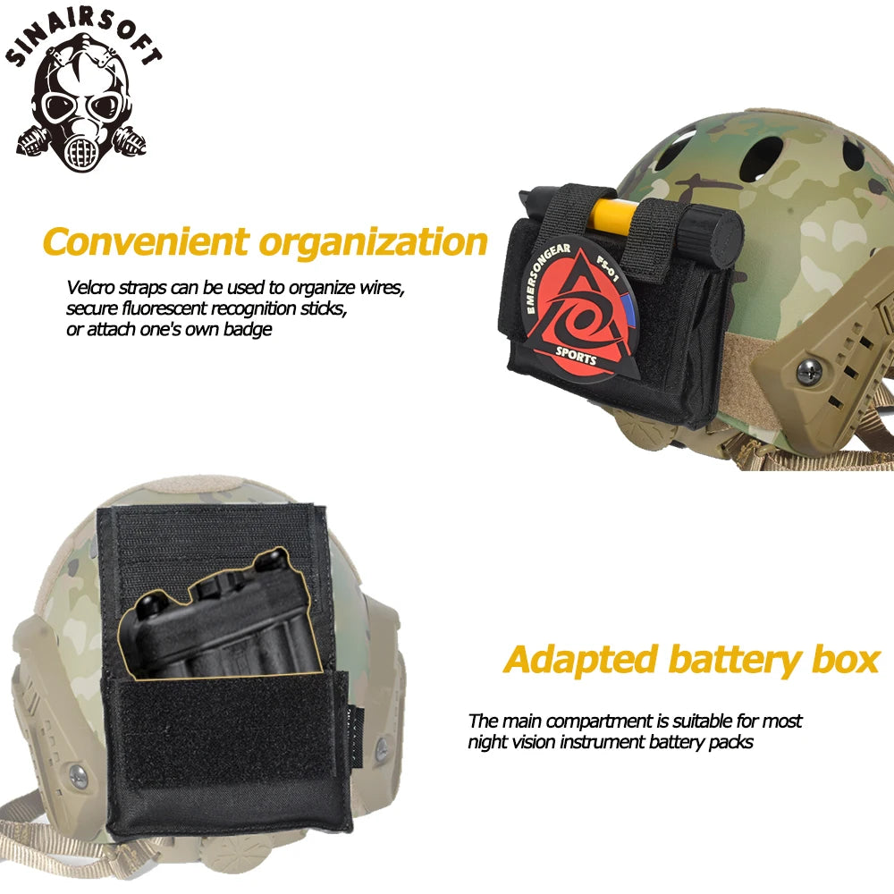 SINAIRSOFT Tactical FAST Helmet Utility Pouch Removable Rear Pouch NVG Counterweight Battery Pouch For Clothing Accessories