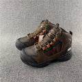Men Outdoor Sneakers Spliced Cow Leather High Top Hiking Shoes Anti Skid Platform Waterproof Camping Shoes Sports Trekking Shoes