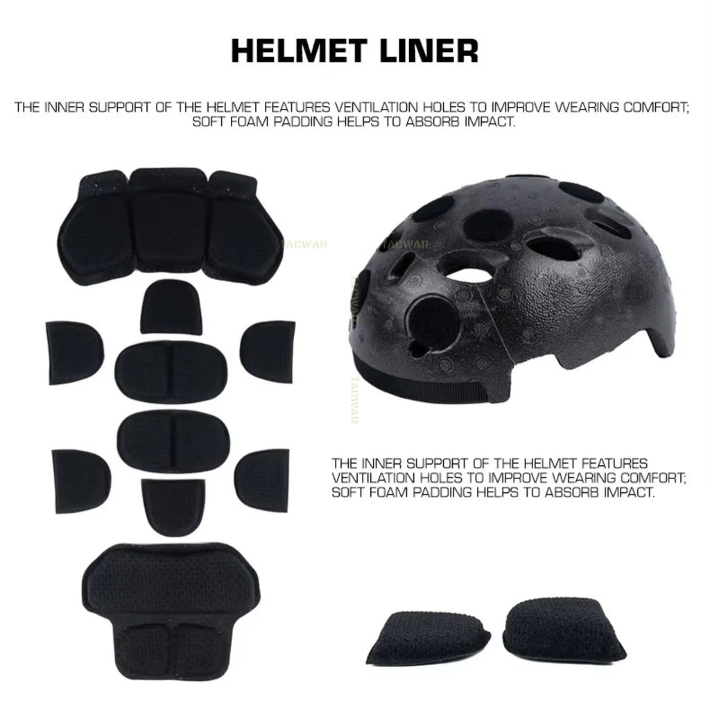 Modular ARC Rail SF Helmet Set with Modular ARC Rail Battery Box LED Light Signal Light Tactical Airsoft