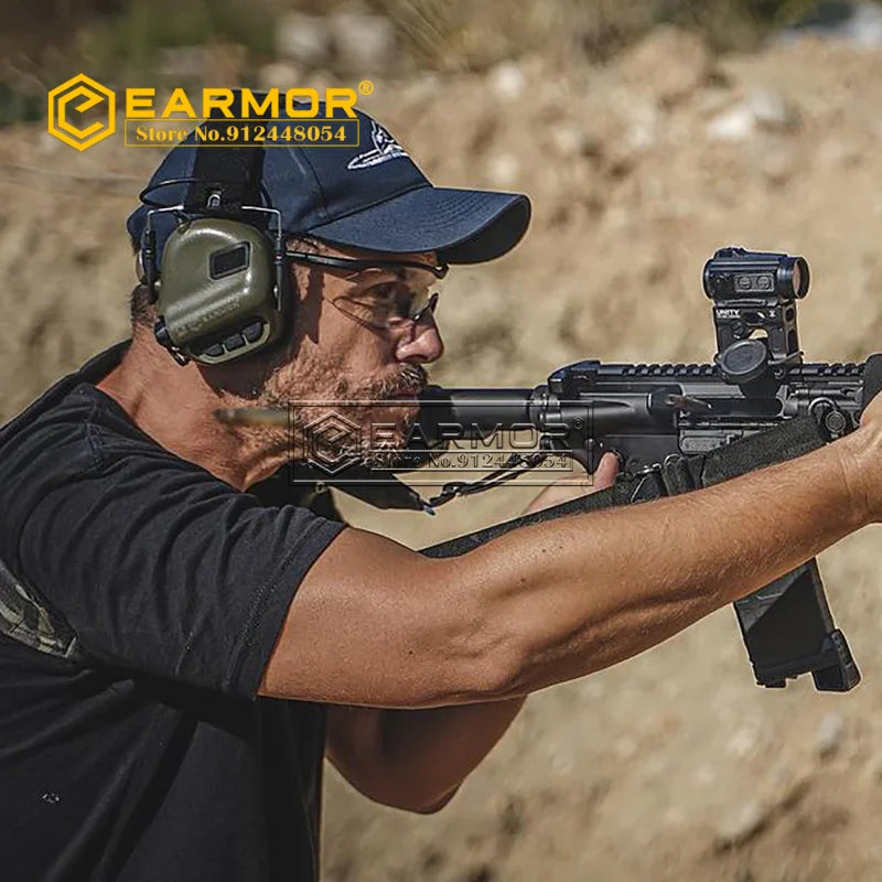 OPSMEN EARMOR Shooting  Headset & ARC Rail Adapter & M51 PTT Adapter Set for Radio Communication Shooting Noise Clearance