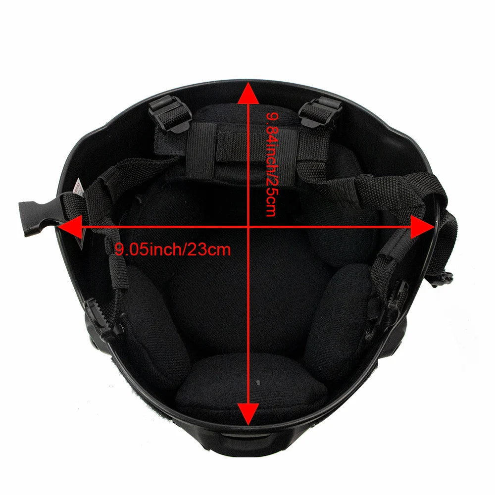 Helmet MICH 2000 3mm ABS Plastic Adjustable ACH Tactical Helmet With Ear Protection Front NVG Mount And Side Rail