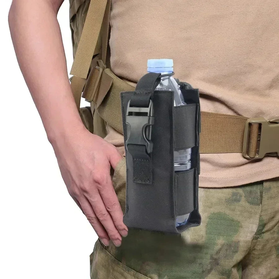 1Pc Molle Water Bottle Holder Pack Travel Camping Hiking Airsoft Walkie Talkie Holster Waist Bag Outdoor Hunting Radio Mag Pouch