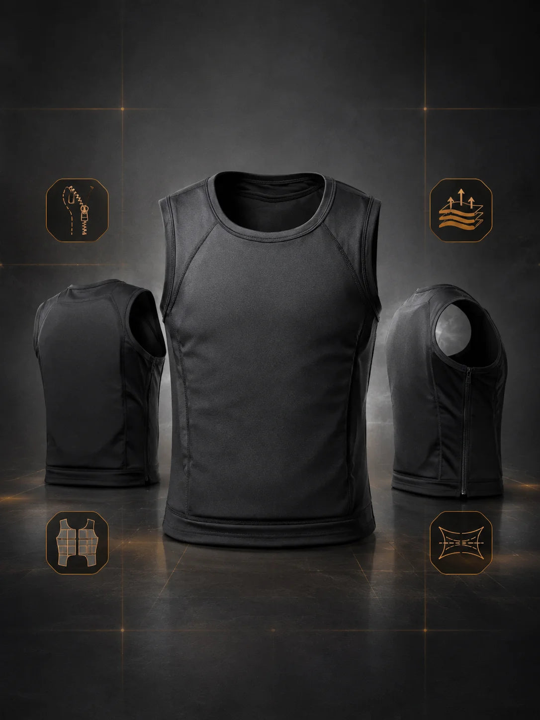 Stretchable Quick Release Tactical Training Vest Close Fit Soft Padded Front Back Coverage for Outdoor Fitness Hiking