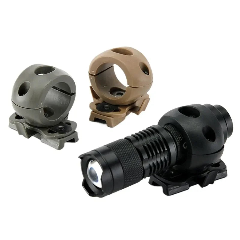 Tactical Helmet Mount for Flashlight Compatible with MICH FAST Helmet Adjustable Universal Light Clamp for 2025mm Inner