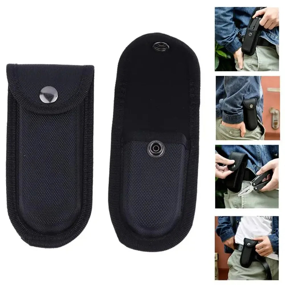 1PC Black Storage Bag with Nylon Belt Loop Pockets – Portable Storage and Torch Holder Waist Bag