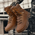 Outdoor tactical boots, camping and hiking boots, high-top military-style training boots, hunting boots.
