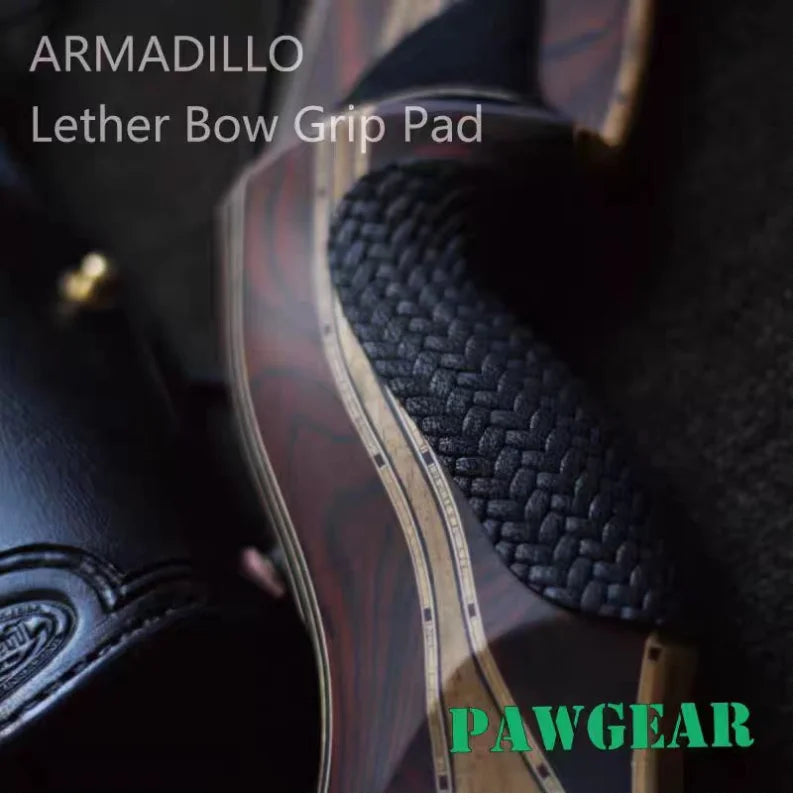 Leather Bow Grip Pad for Hunting - Anti-Slip Woven Handle Cover to Improve Shot Stability | Recurve & Traditional Bow Accessory