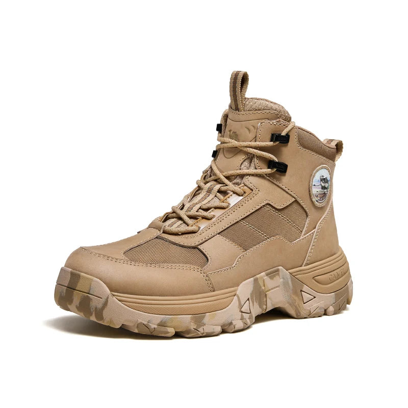 GOLDEN CAMEL Hiking Shoes for Men Work Hiking Boots Non-slip Retro Thick Bottom Mountaineering Camouflage Combat Boot Winter New
