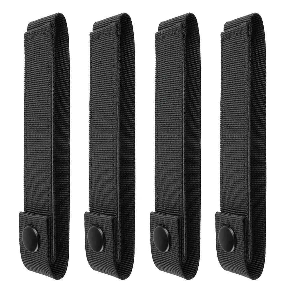 4pcs Outdoor Molle Strap 6 inch Tactical Molle Strap Molle Webbing Straps Attachment Snap Strap Nylon Thumb Snap Straps