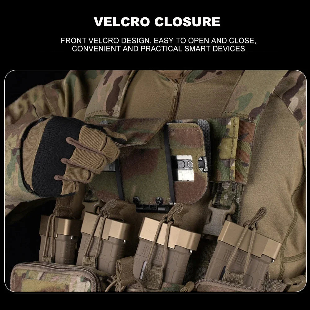 Tactical Phone Pouch Molle Airsoft  Chest Foldable Rack Phone Map Case Outdoor Camping Hunting Navigation Board