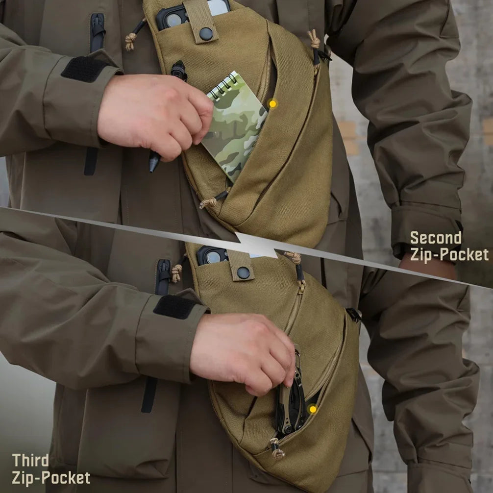 Tactical Concealed Carry Gun Bag - Right-Hand Draw Pistol Holster with Anti-Theft Design Lightweight Crossbody Chest Bag