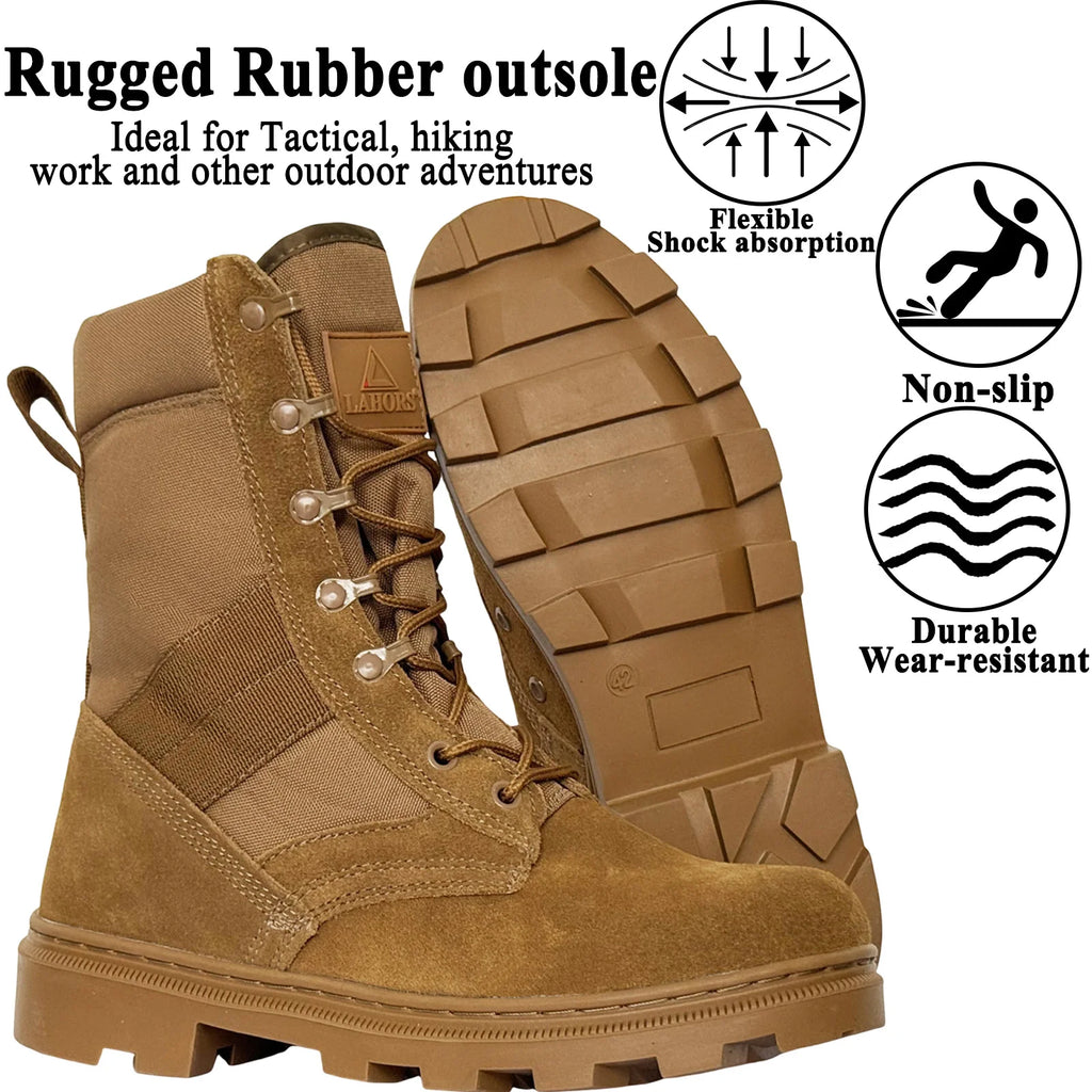 LAHORS® Original Man Tactical Boots With Zip Combat Training Lace Up Waterproof Outdoor Hiking Breathable Shoes