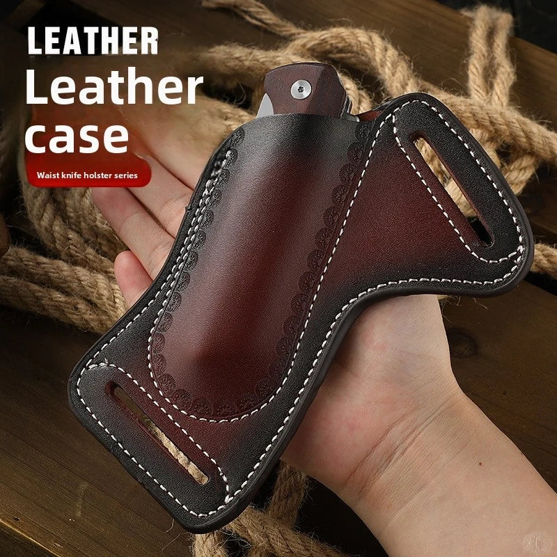 Multi-Functional Tool Tactical Storage Pouch - Outer Layer Of Cowhide Wallet - Folding Knife Storage Sleeve