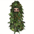 3D Hunting Face Mask Camouflage Leaf Camo Face Cover For Outdoors Realistic Foliage Hunting Mask Breathable Tactical Face Veil