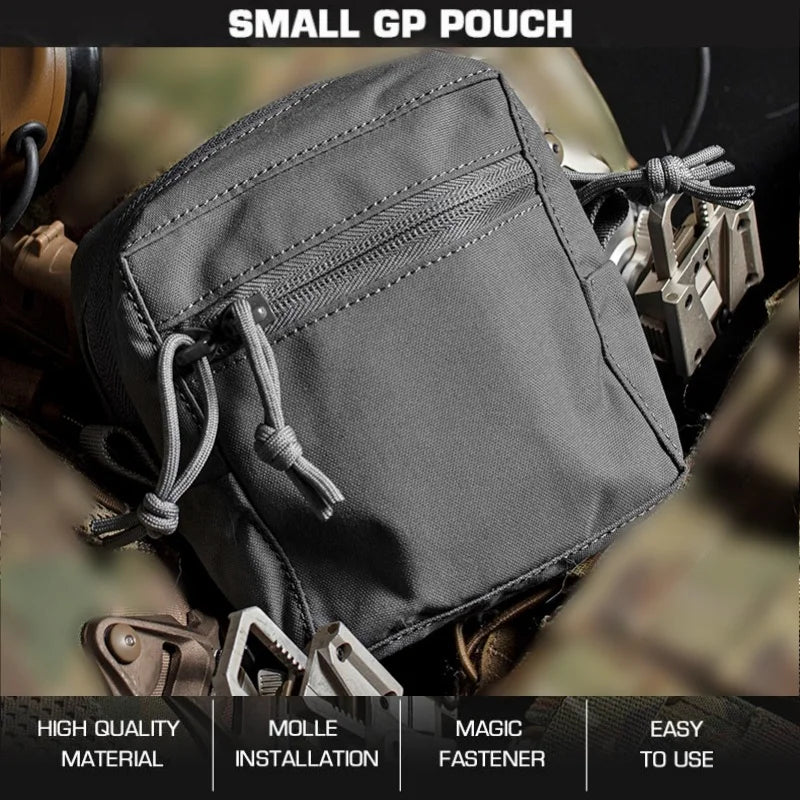 Small MOLLE Utility Pouch | Civil EDC Organizer | Camo GP Bag for Outdoor Vest