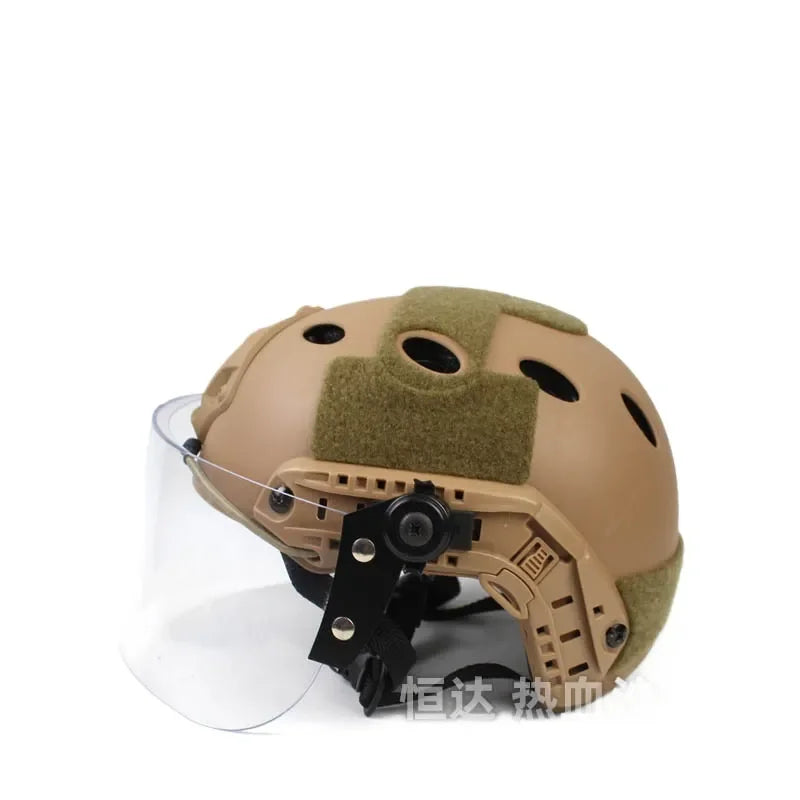 Tactical Helmet with Adjustable Padding and Chin Strap for Military Police Airsoft Compatible with FAST PJ MH CS Helmets