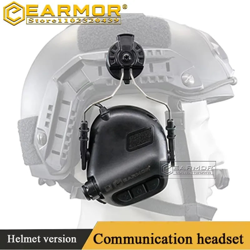 EARMOR M32H MOD4 Helmet Earphones Electronic Shooting Earmuffs ARC Rail Adapter Aviation Communication Helmet Earmuffs