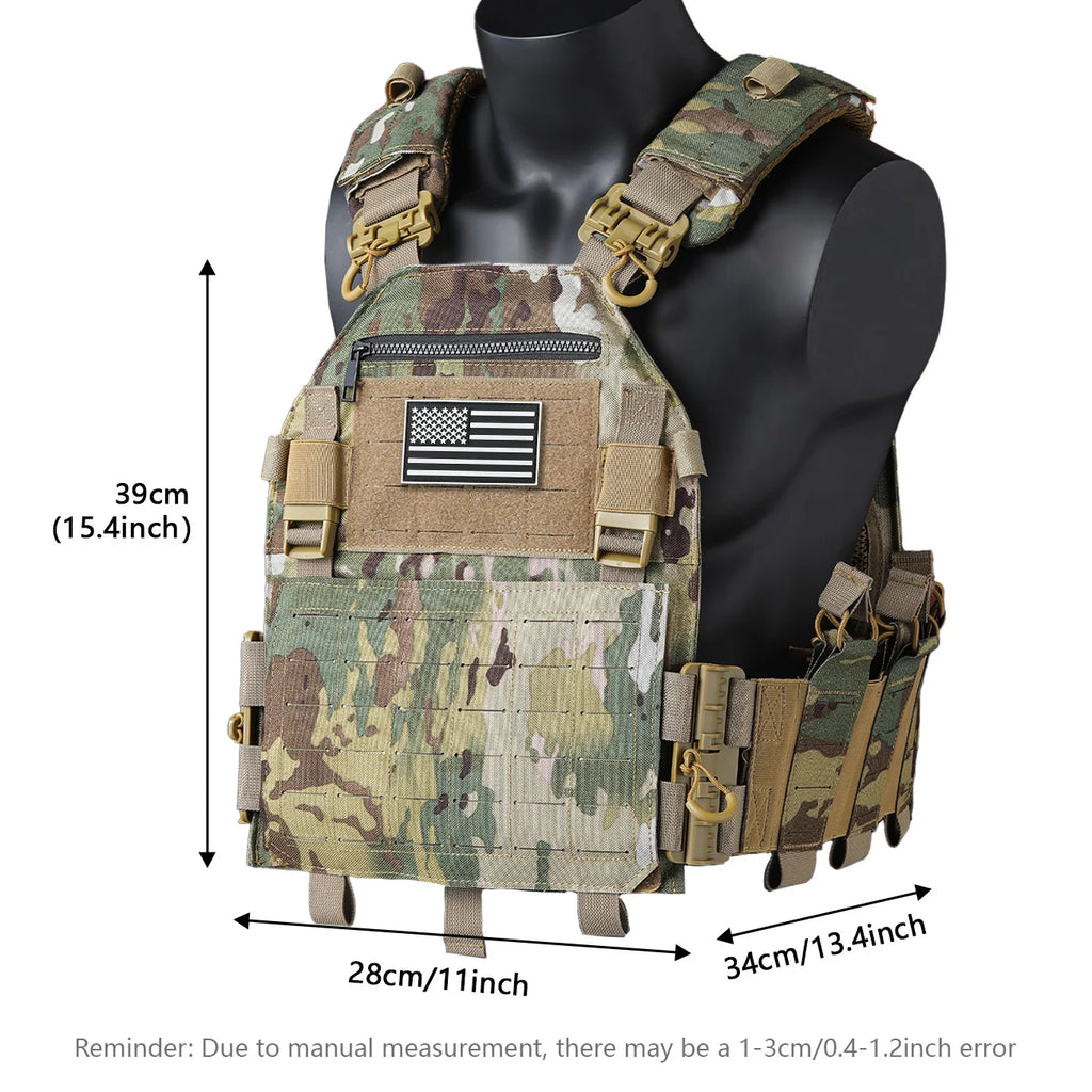 (Gift of American Flag) Outdoor Training Tank Top Multi functional MOLLE Waterproof, Wear resistant, Quick Release Tank Top