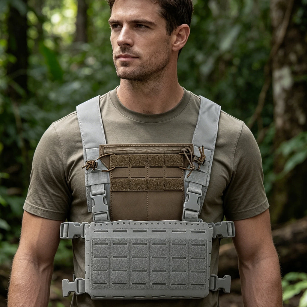 Tactic Chest Rig Reusable Tactic Chest Armor Management Panel Multi-Layer for Diary Card Battery Utility Storage Pouches