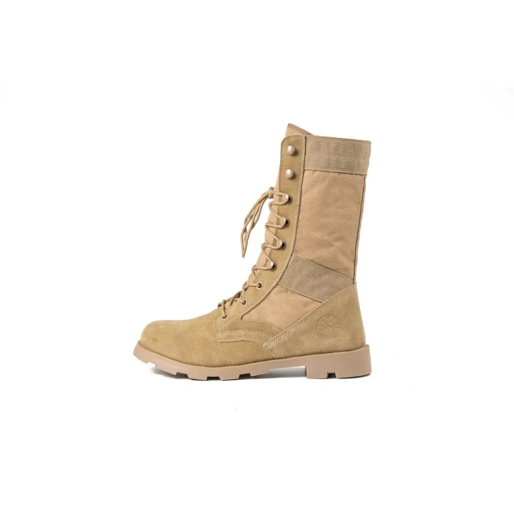 Men's Desert Tactical High-Top Boots Ultra-Light Hiking Shoes Training Boots Spring Autumn Season Synthetic Leather Shoes