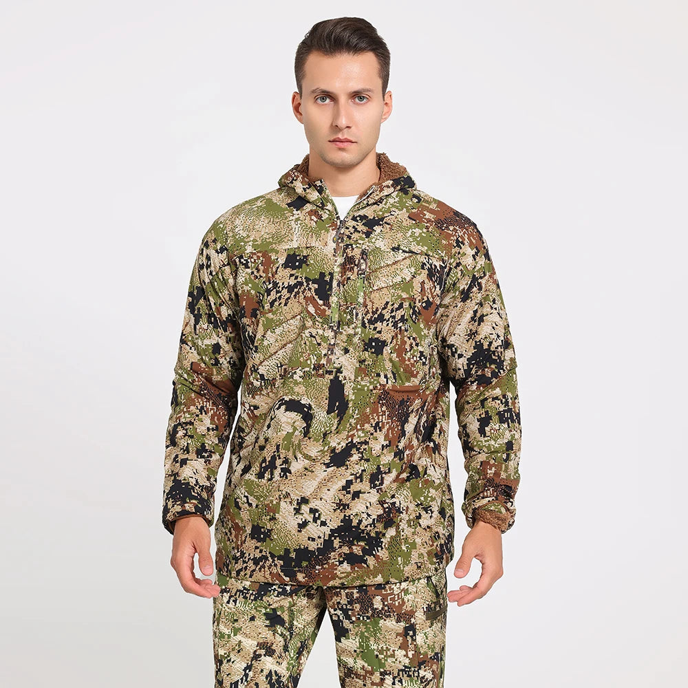 Ambient Hoodie Hunting Apparel Outdoor Camo Hoodie Spring Fall Fleece Lining Hunting Light Jacket