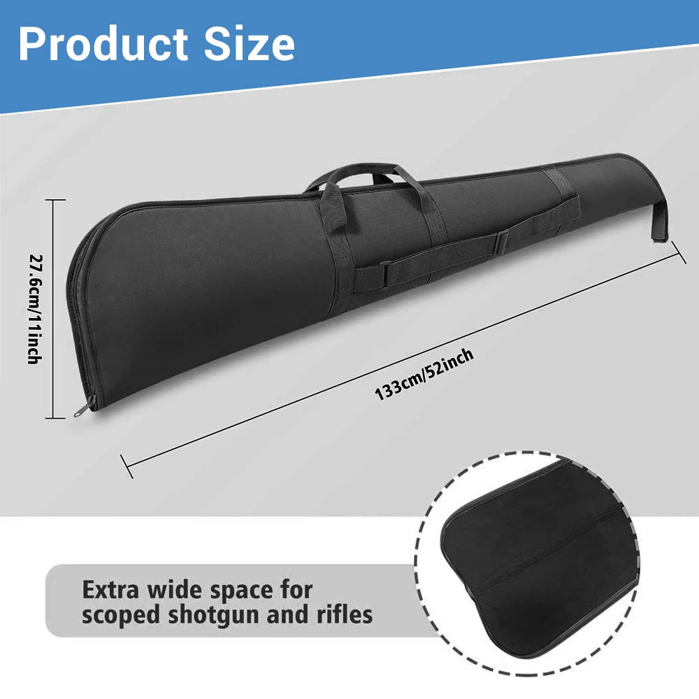 133cm Rifle Gun Case Hunting Gun Storage Bag Gun Carry Pouch Padded Rifle Protective Bag Soft Hunting Bag with Shoulder Strap