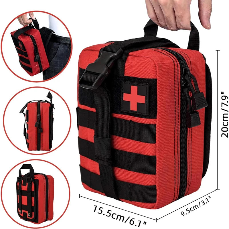 1pc MOLLE EMT Rip-Away Pouch, Compact First Aid Bag, Belt Utility Pouch for Outdoor Camping Hiking (Only Bag)