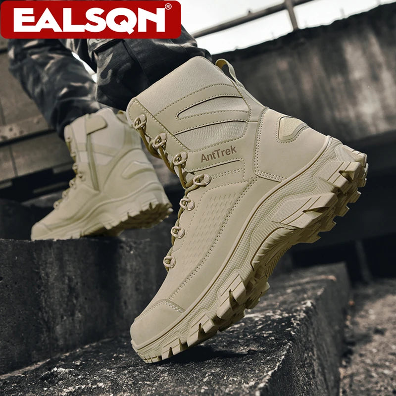 Men's Tactical Boots Wild Training Boots High-Top Outdoor Non-Slip Waterproof Hikking Boots Trekking Travel Plus Size 39-46