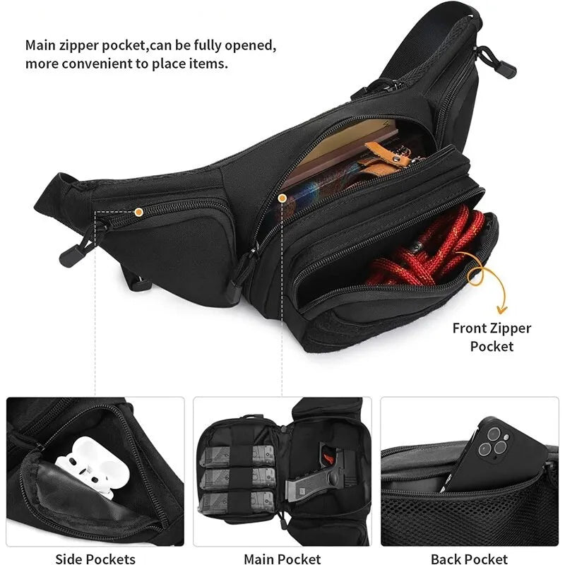 Hunting Waist Bag Men's Tactical Fanny Pack Water-proof Molle Hiking Climbing Mobile Phone Belt Pack Outdoor Sport Combat Bags