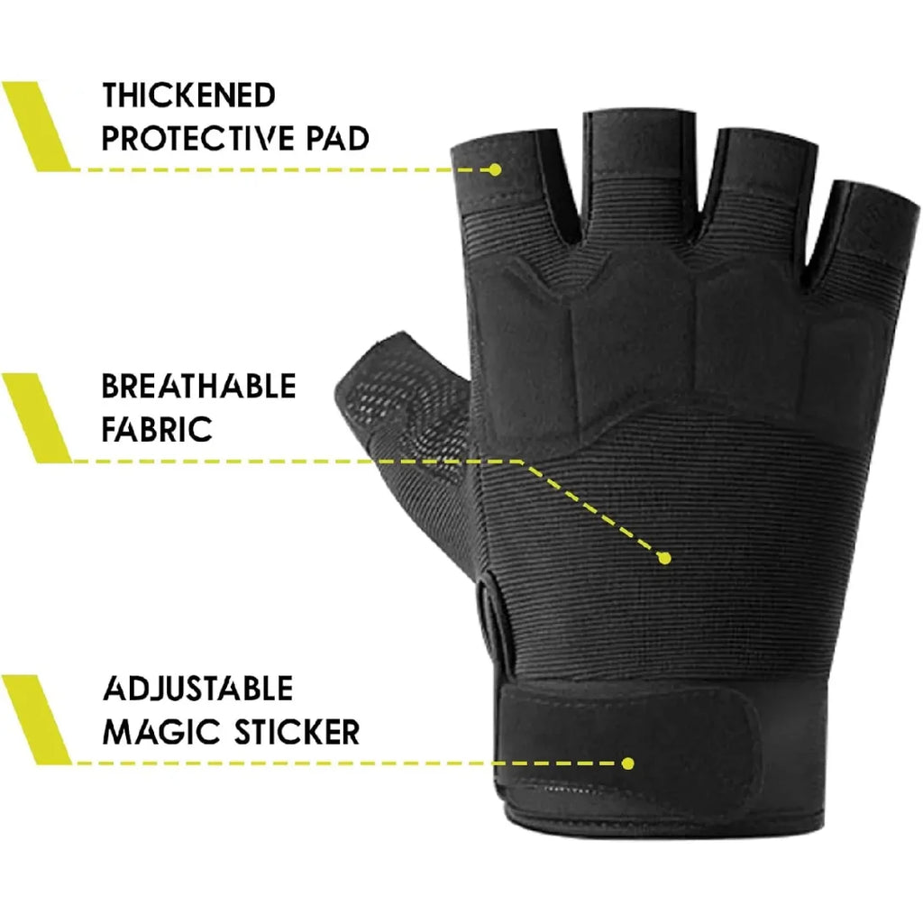Fingerless Tactical Gloves Padded Lightweight Breathable Climbing Glove for Rock for cycling and rock climbing mountain climbing
