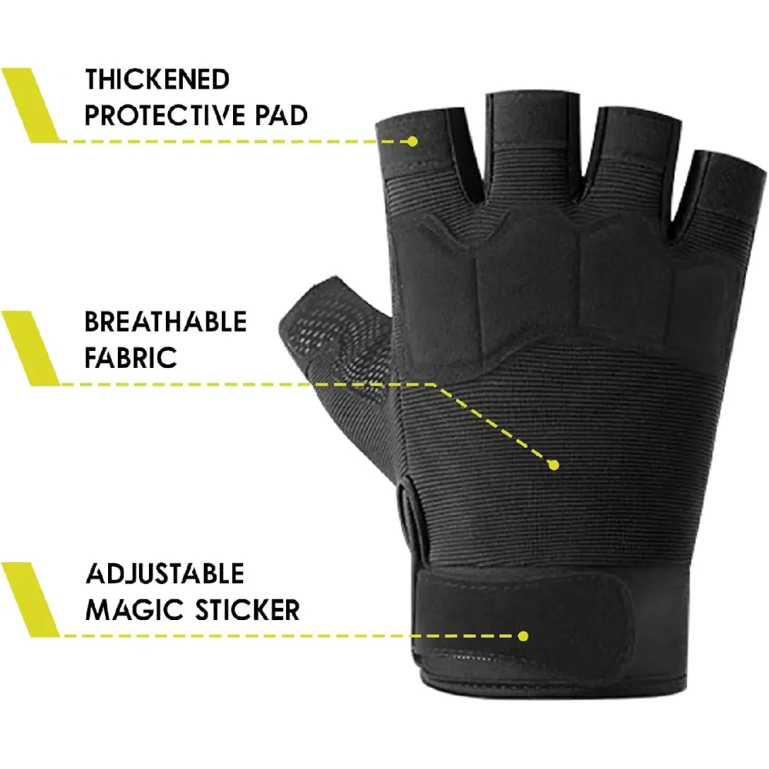 Fingerless Tactical Gloves Padded Lightweight Breathable Climbing Glove for Rock for cycling and rock climbing mountain climbing