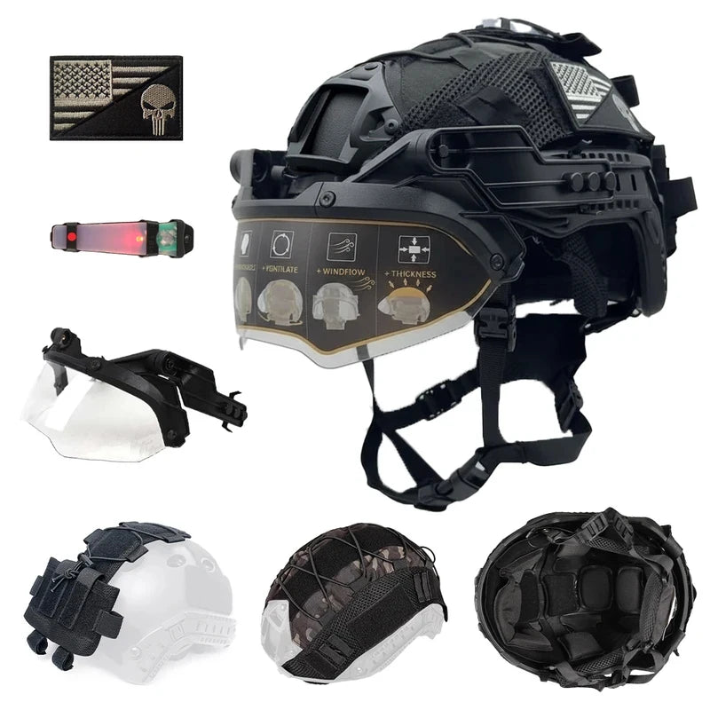 FAST Helmet ABS Lightweight with Adjustable Suspension & Dial for Cycling, Airsoft, Tactical Training