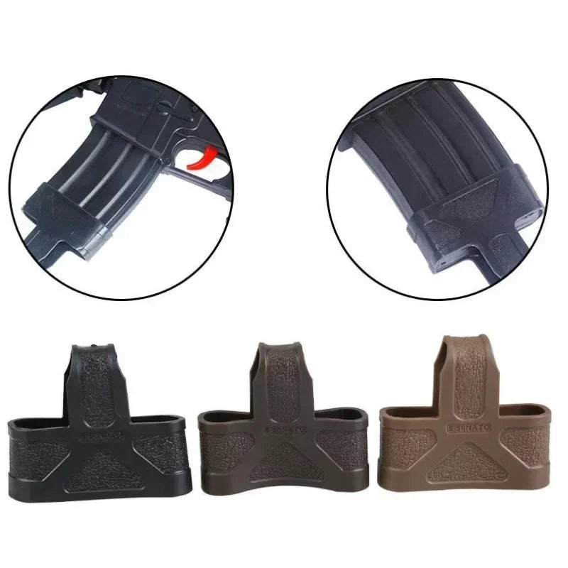 1-12X Outdoor Tactical AK 5.56 Rubber Cage Loop Pull Magazine Rubber Glove Sleeve Cover For M4 M14 M16 Fast Mag Protective Case