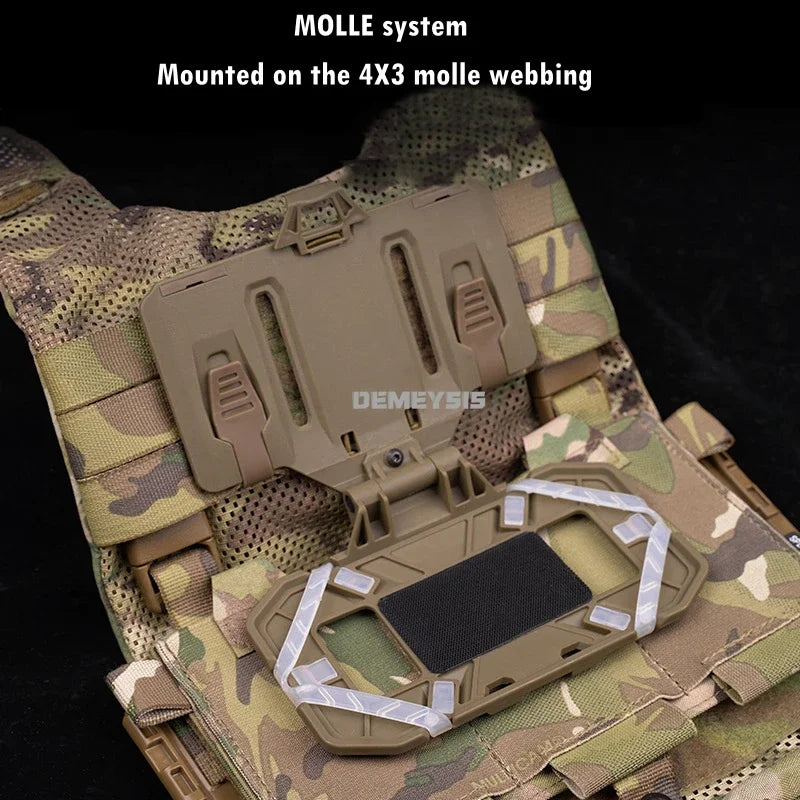 Tactical Chest Navigation Board Foldable Mobile Phone Mount Admin Panel for Molle Outdoor Folded Mobile Phone Rack
