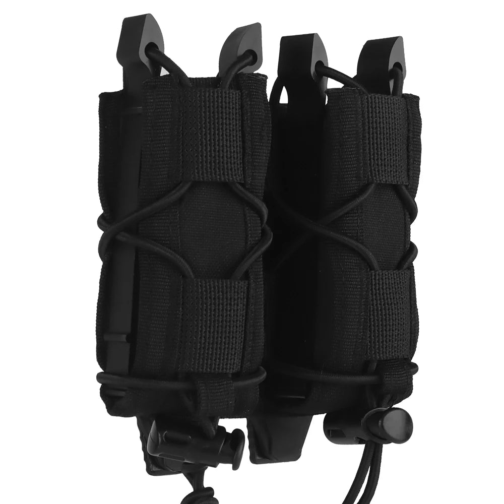.45 9mm Double Magazine Pouch  for Airsoft AR15 AR10 M4 M16 Tactical Molle Double-Layer Mag Pouches Universal Cartridge Holder