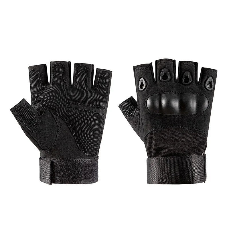 Tactical Fingerless Gloves with Hard Knuckle for Men Military Training Cycling Hiking Hunting Airsoft Work Gloves
