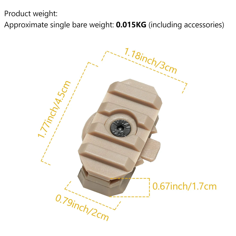 BOOIU Tactical Helmet Side Rail Slider Nylon Adjustable 360 Rotatable Fast/MICH Helmet Rail Adapter Mount Equipped Accessories