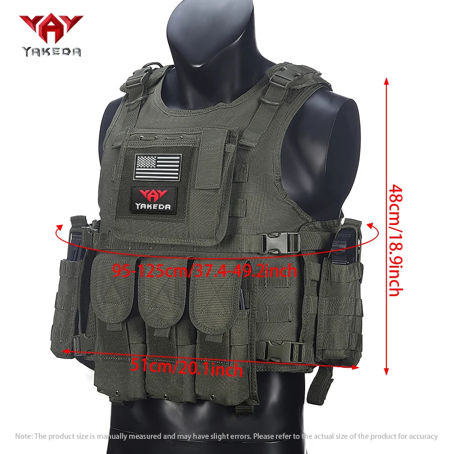 YAKEDA  Multi functional hunting vest suitable for outdoor sports, adjustable Molle system vest