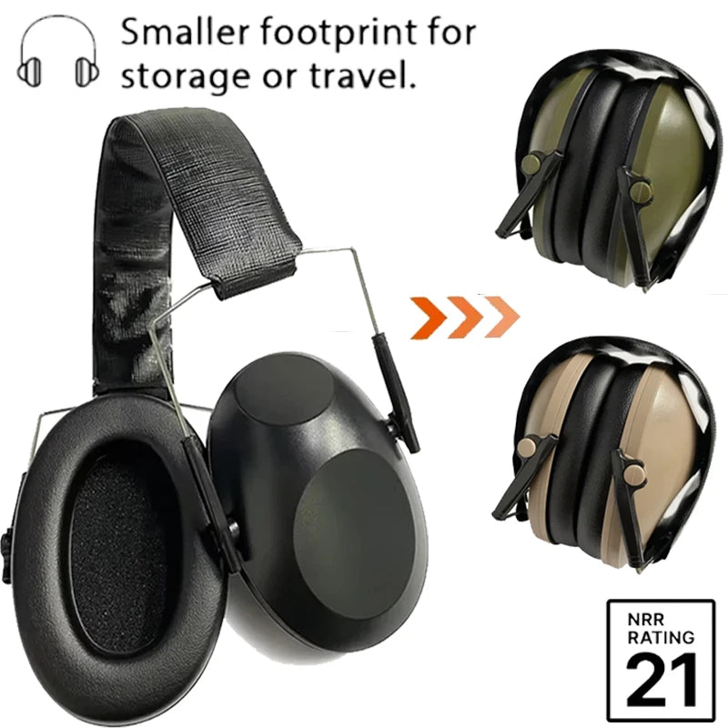 T6S Noise-Canceling Ear Defenders Earmuffs| Folding Hearing Protection for Hunting & Shooting | Pro-Grade Soundproof