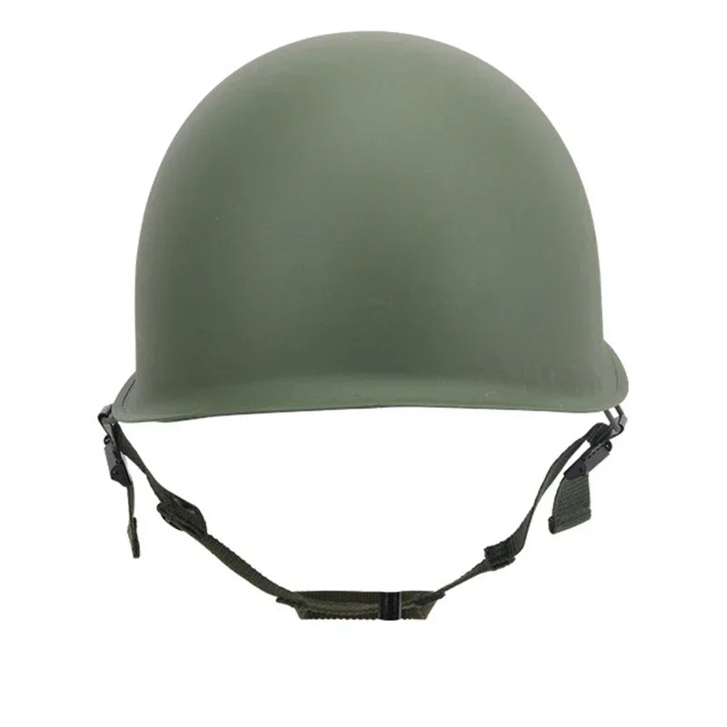 WW2 M1 Helmet SteelHelmet Tactical US Army Military Replica Protective Helmets WWII Outdoor CS Paintball Green M1 Steel Helmet