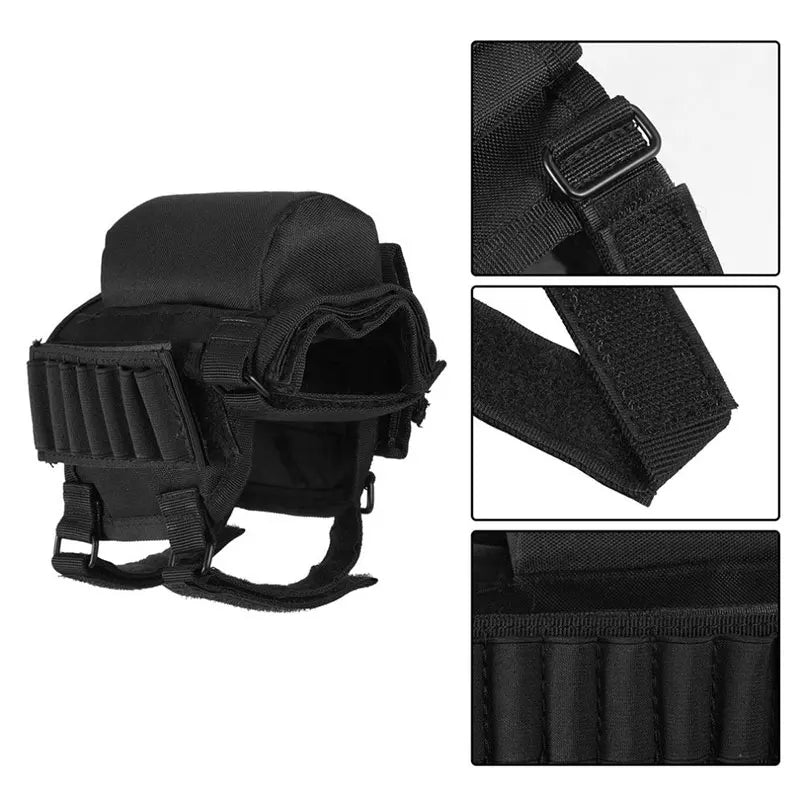 Ammo Storage Bag Adjustable Cheek Rest Riser Holder Portable Hunting Bullet Cartridge Carrier Pouch Outdoor Shooting Accessories