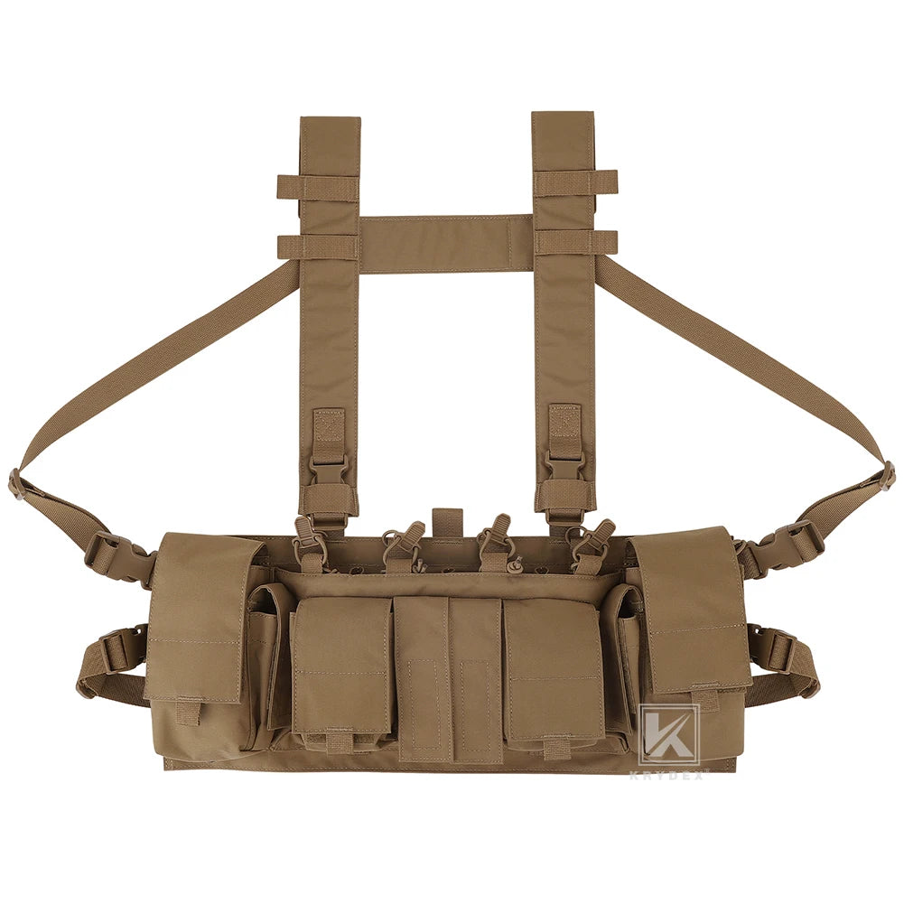 KRYDEX 500D Tactical Chest Rig UW Gen IV Low Profile Micro Fight Rigs Vest With 556 9mm GP Pouch Multifunction Pockets H Harness